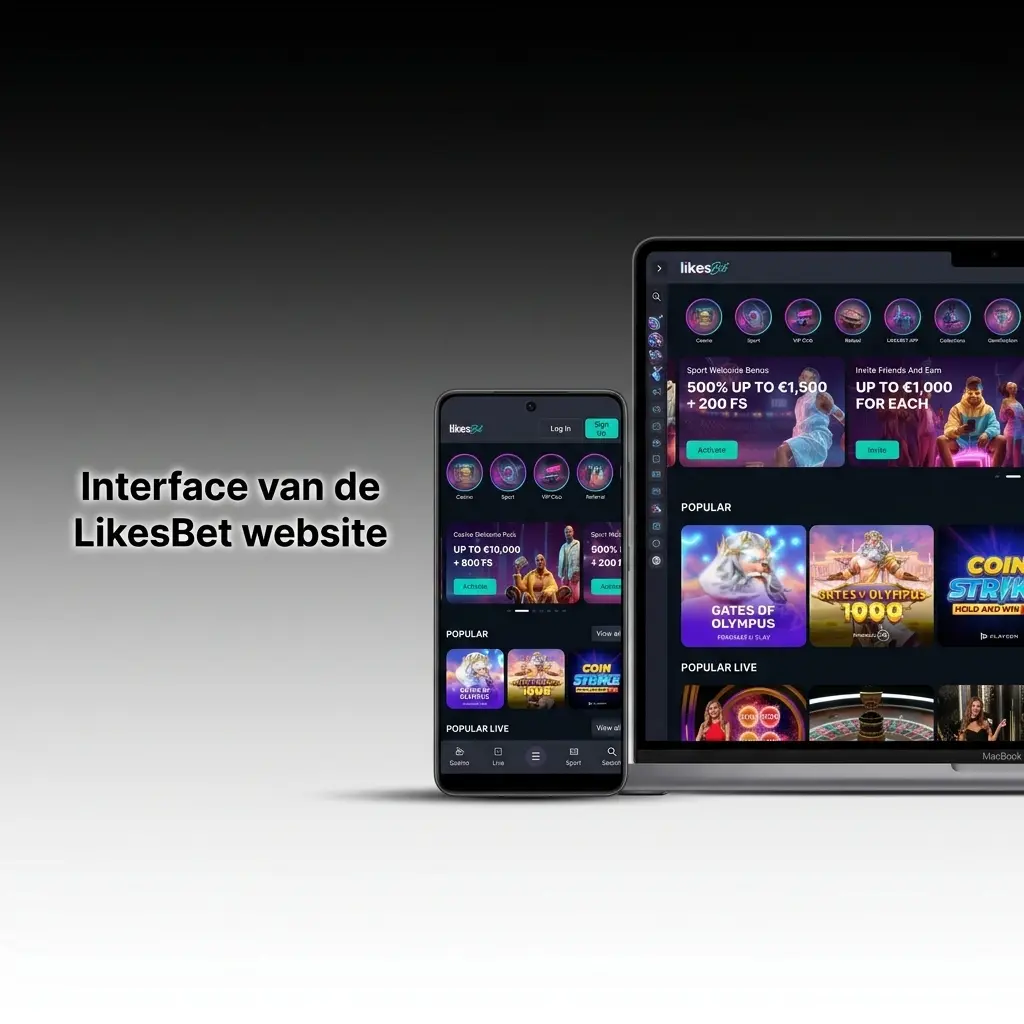Interface van de LikesBet website