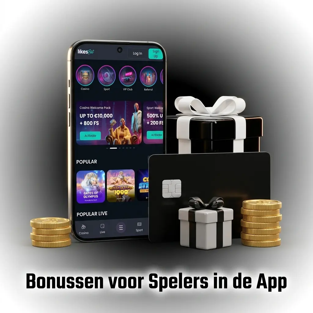 Speler die bonussen bekijkt in de app
