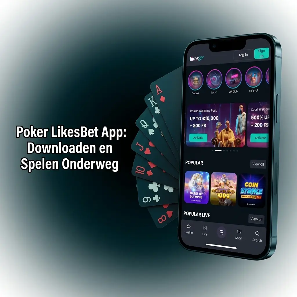Poker LikesBet app op smartphone